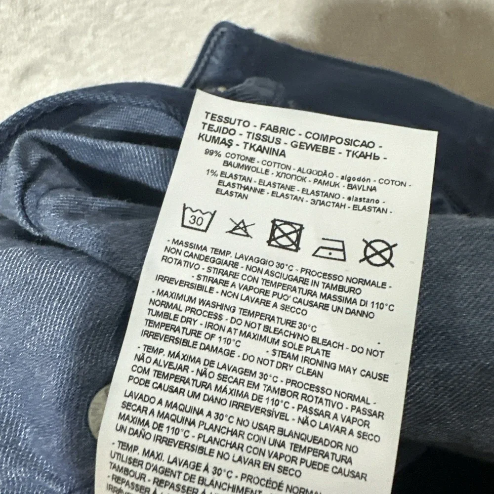 Armani Exchange Men's J27 Skinny Biker Dark Blue Stretch Pants Jeans Size 38